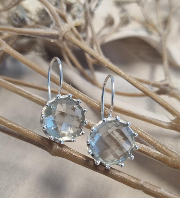 esha jewelStartseite Schmuck - Stücke Ohrschmuck Ohrhänger Edelsteine/Zirkonia/Perlen Ohrhänger 12 x 25 mm Kronenfassung