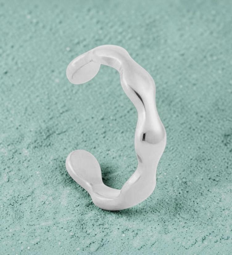 Qodo Organico Ear Cuff Edelstahl silber