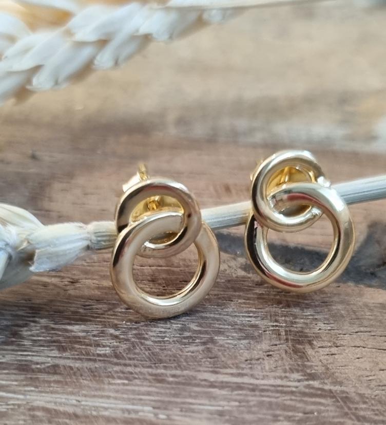esha jewel Ohrstecker Silber 925 rhodiniert, gelb vergoldet