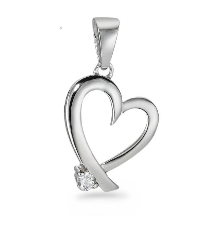 esha jewel Kettenanhänger Silber Herz mit Zirkonia