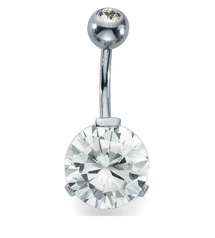 esha jewel Bauchpiercing Edelstahl Kristall