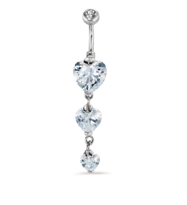 esha jewel Bauchpiercing Edelstahl Kristall