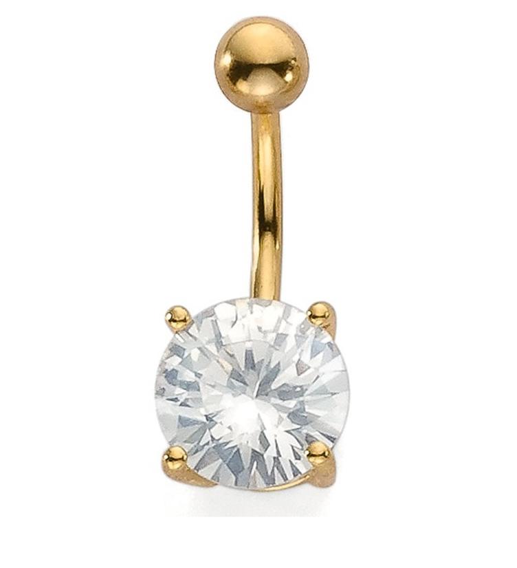 esha jewel Bauchpiercing Edelstahl Kristall