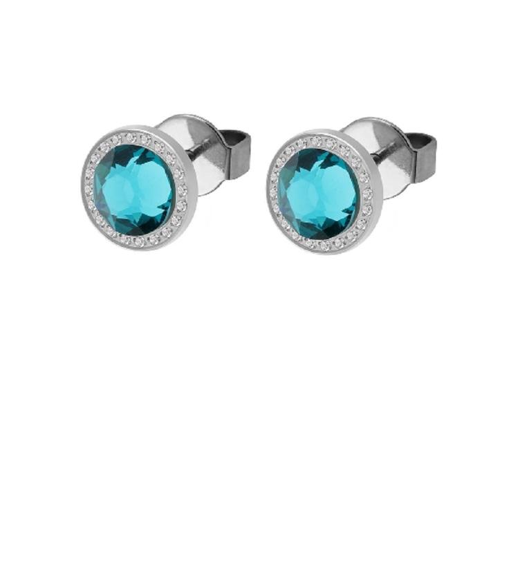 Qudo Canino Deluxe edelstahl, gelb und rosé_blue zircon