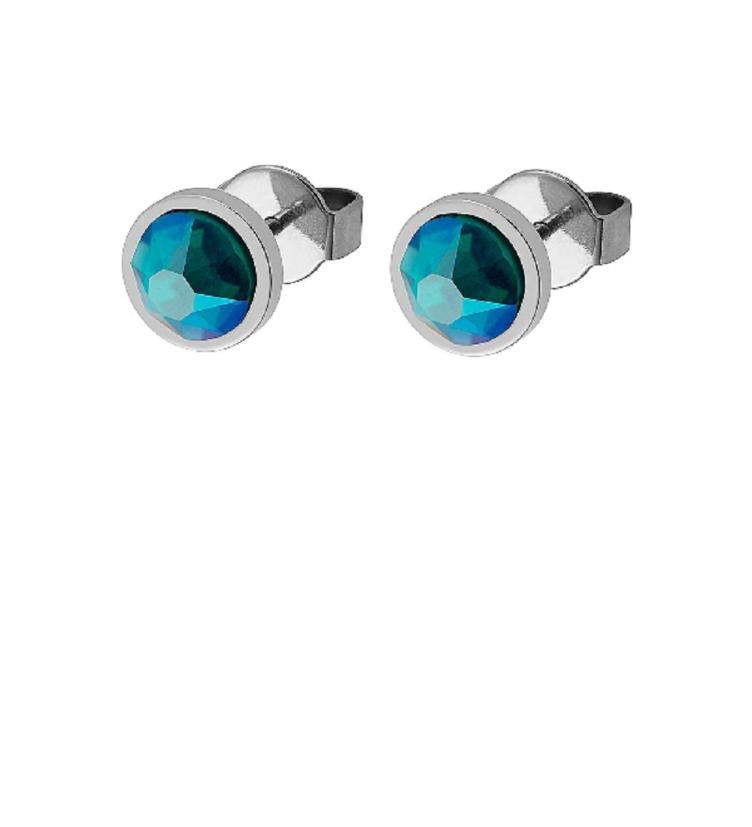 Qudo Canino 9mm Edelstahl_gelb_rosé blue zircon shimmer