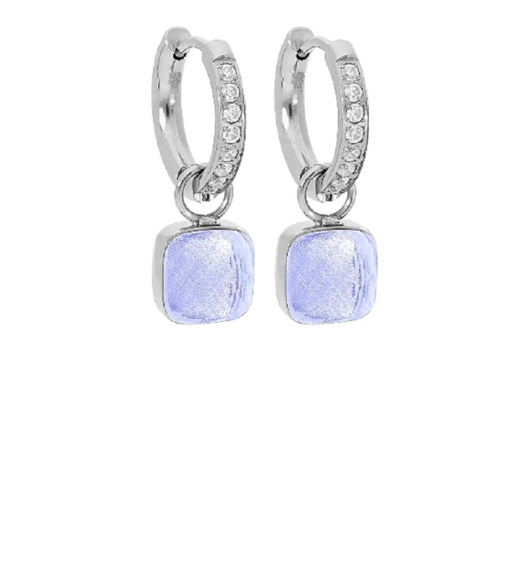 Firenze Creole Deluxe Edelstahl gelb, silber und rosé_light violet