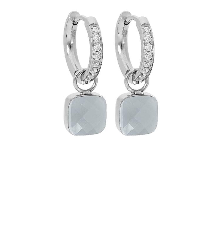 Firenze Creole Deluxe Edelstahl gelb, silber und rosé_light grey opal