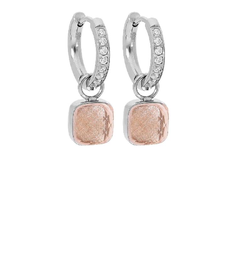 Firenze Creole Deluxe Edelstahl gelb, silber und rosé_light peach