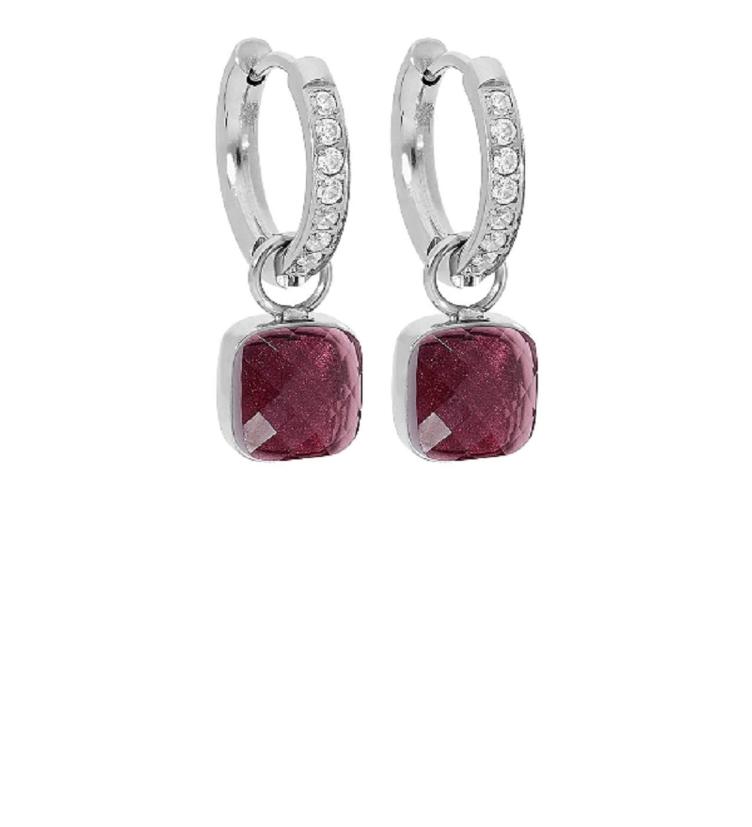 Firenze Creole Deluxe Edelstahl gelb, silber und rosé_light aubergine
