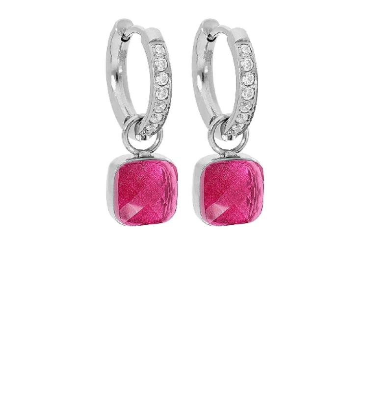 Firenze Creole Deluxe Edelstahl gelb, silber und rosé_light fuchsia