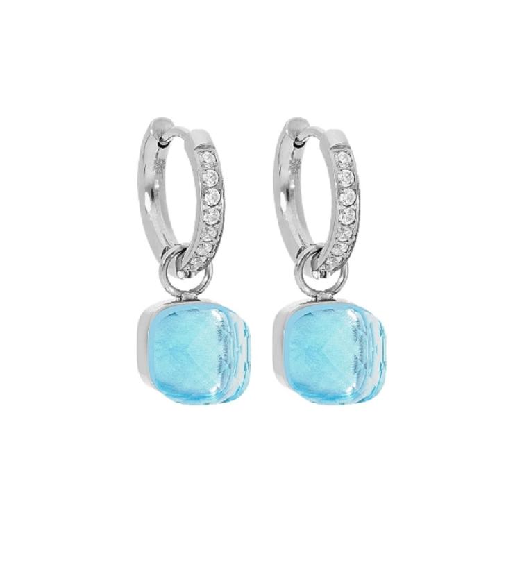 Firenze Creole Deluxe Edelstahl gelb, silber und rosé_soft aqua