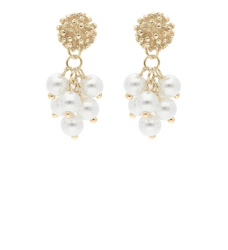 Lizas Modeschmuck Ohrringe aus Messing gold white pearl