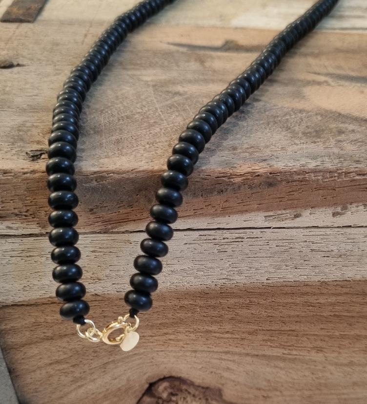 esha jewel onyx Steinkette für diverse Charms, gelb vergoldet