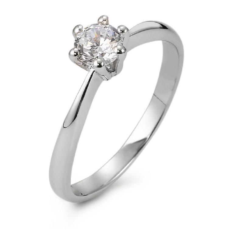esha jewel Solitär Ring Silber Zirkonia
