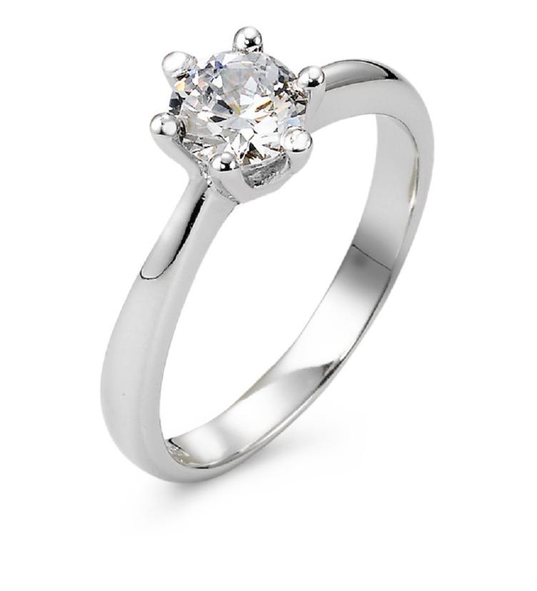 esha jewel Solitär Ring Silber Zirkonia
