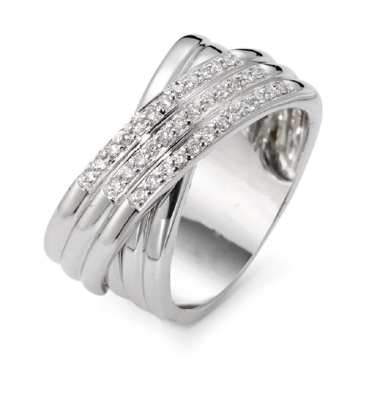 esha jewel Fingerring 750/18 K Weissgold Diamant