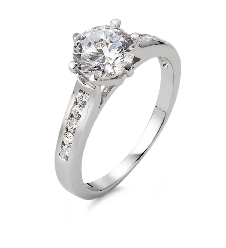 esha jewel Solitär Ring Silber Zirkonia