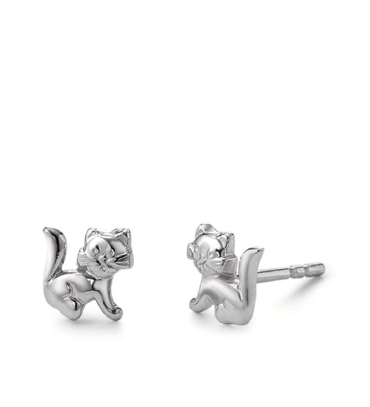 esha jewel Kinder Ohrstecker Silber Katze