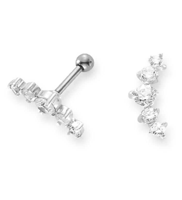 esha jewel Ohrpiercing Edelstahl Kristall