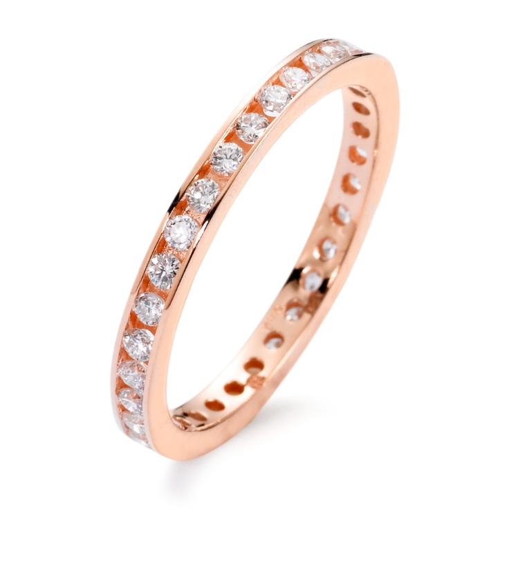 esha jewel Memory Ring 750/18 K Rotgold Diamant