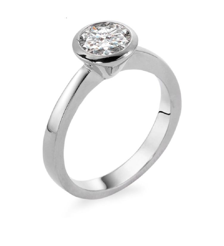 esha jewel Solitär Ring 750/18 K Weissgold Diamant