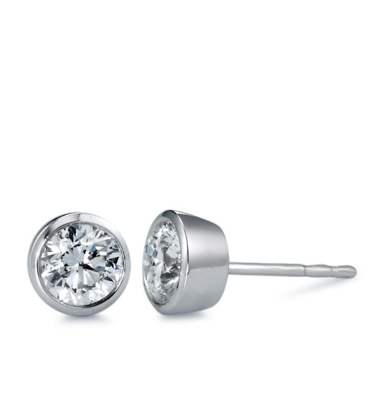 esha jewel Ohrstecker 750/18 K Weissgold Diamant