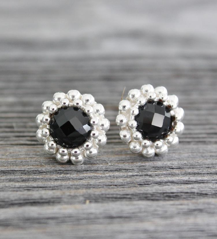 esha jewel Ohrstecker onyx Silber 925