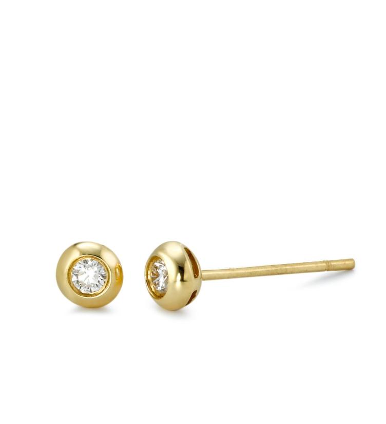 esha jewel Frauen Ohrstecker 750/18 K Gelbgold Diamant