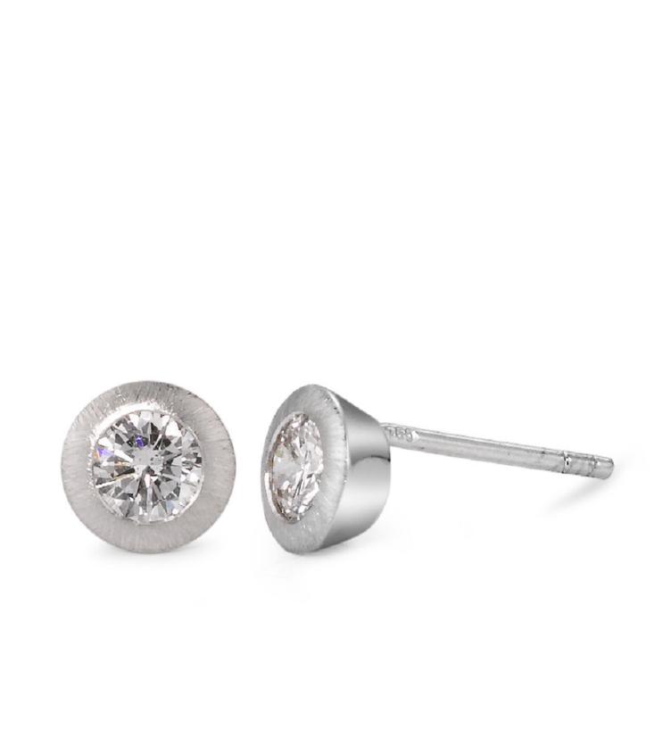 esha jewel Ohrstecker 750/18 K Weissgold Diamant