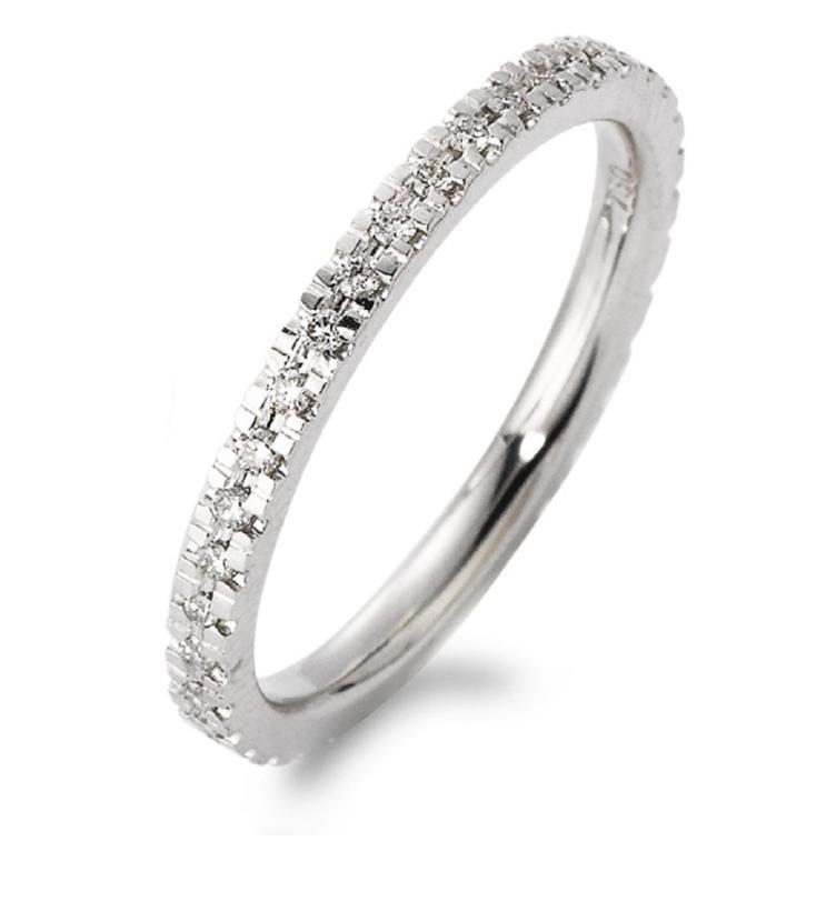 esha jewel Memory Ring 750/18 K Weissgold Diamant