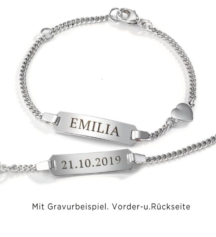 esha jewel Gravurarmband Silber