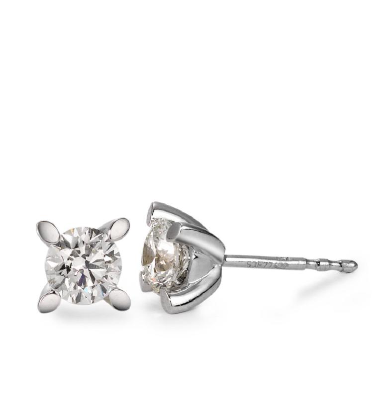 esha jewel Ohrstecker 750/18 K Weissgold Diamant