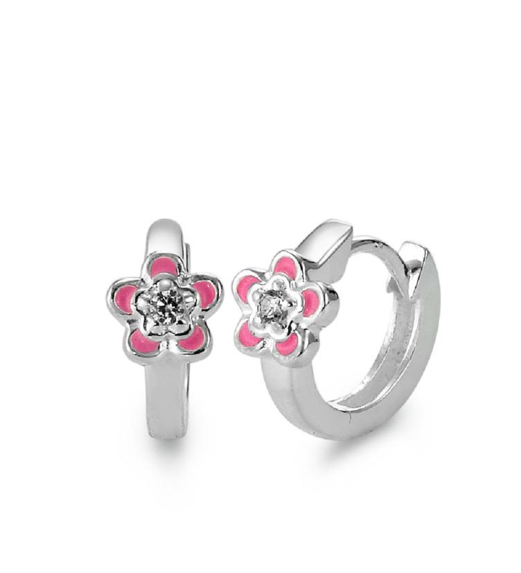 esha jewel Kinder Klappcreolen Silber Zirkonia