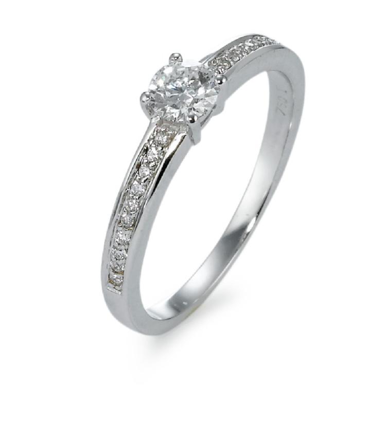 esha jewel Solitär Ring 750/18 K Weissgold Diamant