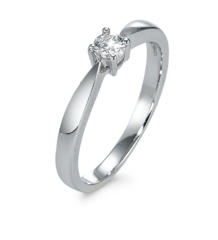ësha jewel Solitär Ring 750/18 K Weissgold Diamant