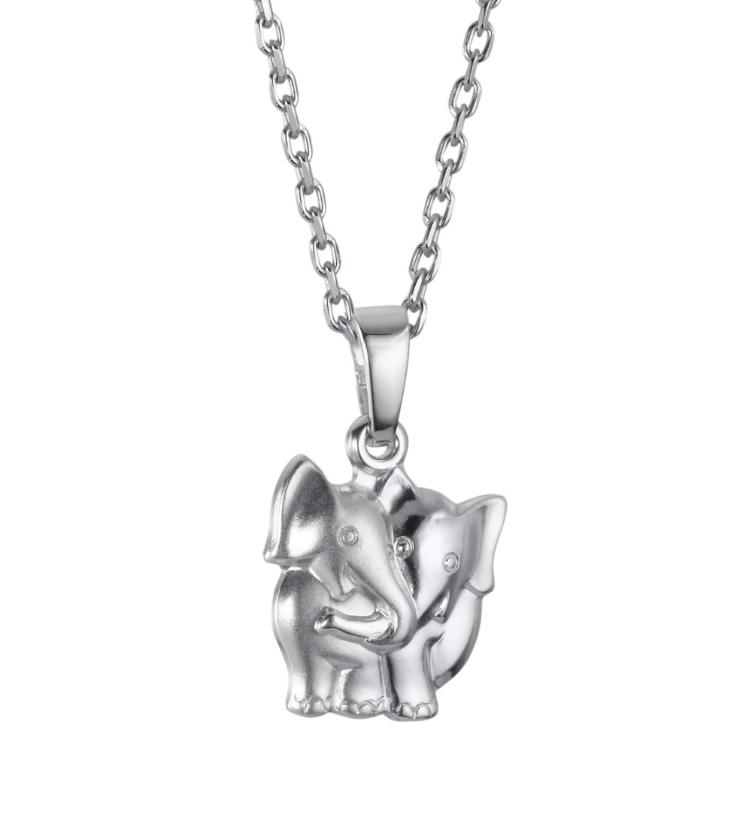 esha jewel Kinder Elefanten Halskette mit Anhänger Silber
