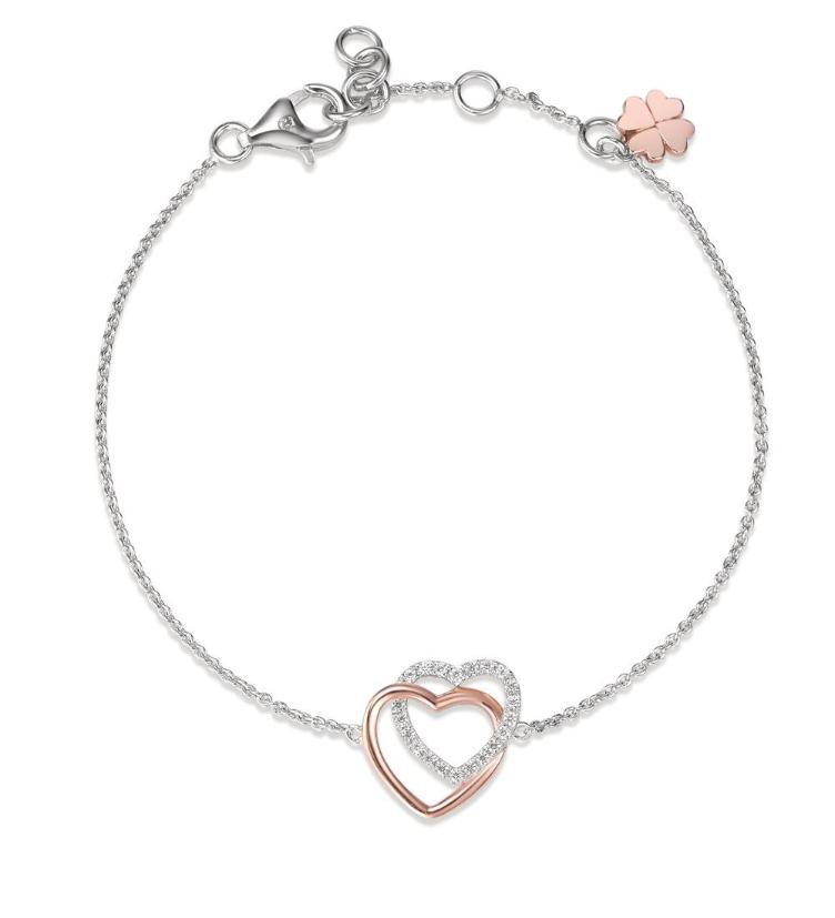 esha jewel Armband Silber Zirkonia Herz