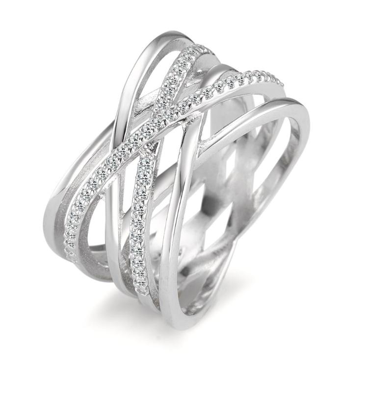 esha jewel Fingerring Silber 925 mit Zirkonia