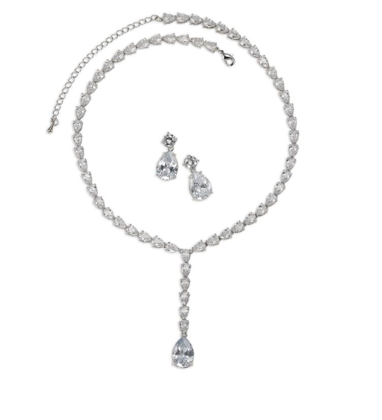 esha jewel Brautaccessoires Sett Metall Zirkonia