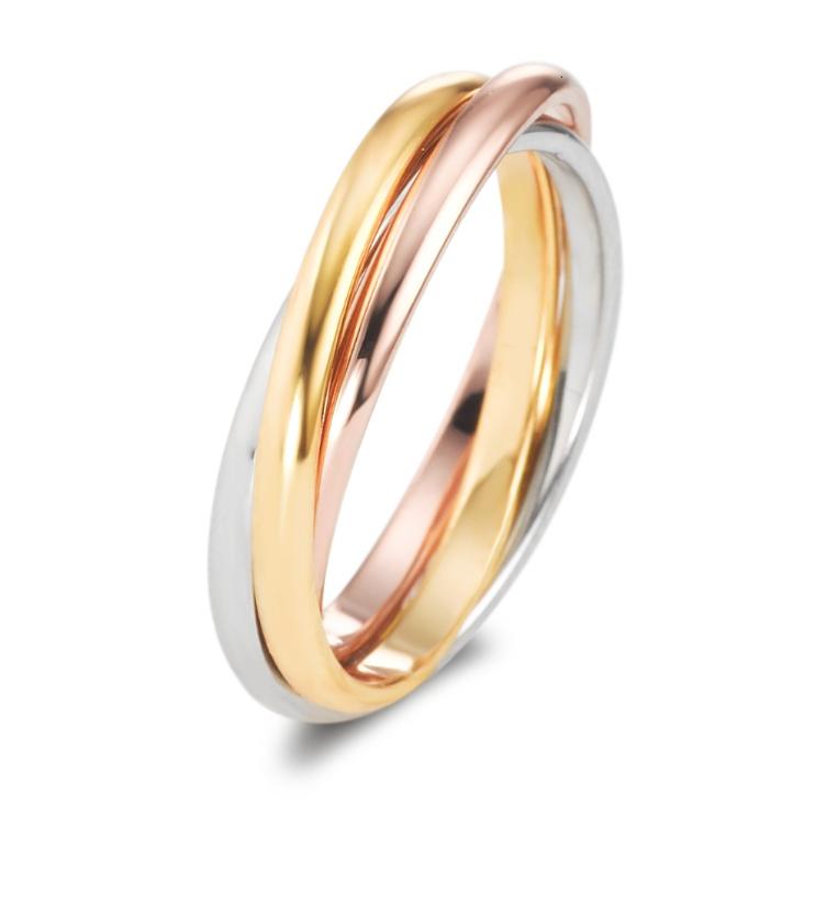 esha jewel Fingerring Edelstahl tricolor