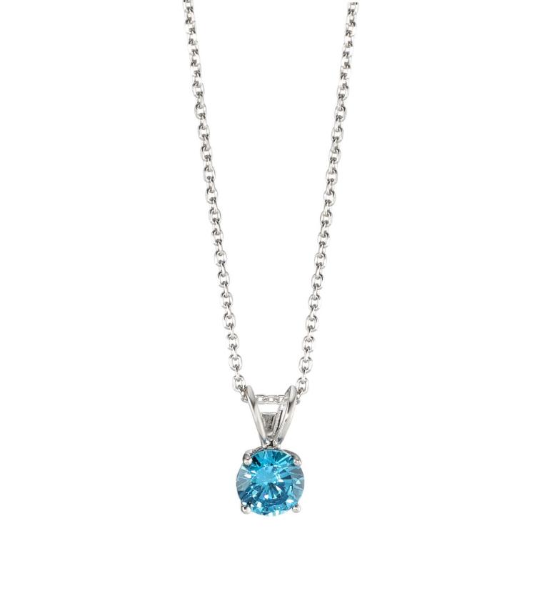 esha jewel Halskette mit Anhänger Silber synth. Aquamarin