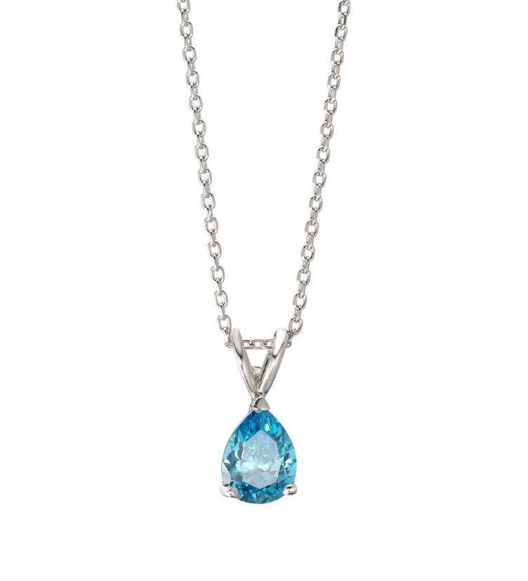 esha jewel Halskette mit Anhänger Silber synth. Aquamarin