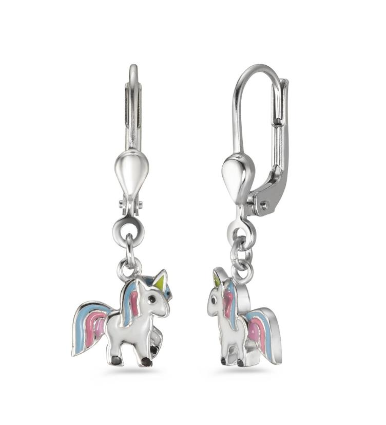 esha jewel Kinder Ohrhänger Silber Einhorn