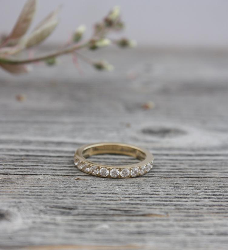 Qudo Vorsteckring Eternity Big Edelstahl gelb vergoldet - 1