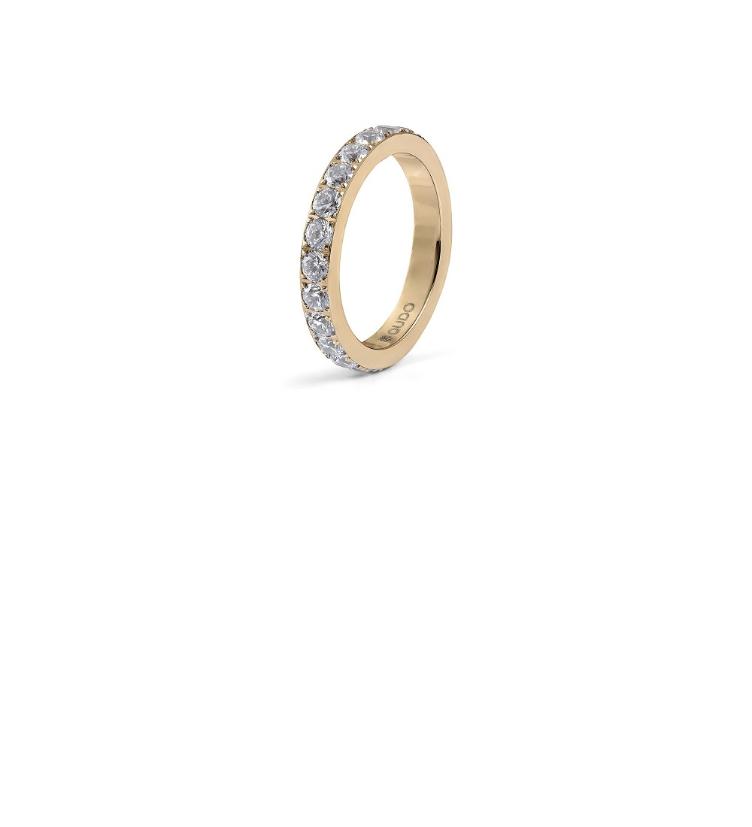 Qudo Vorsteckring Eternity Big Edelstahl gelb vergoldet - 0