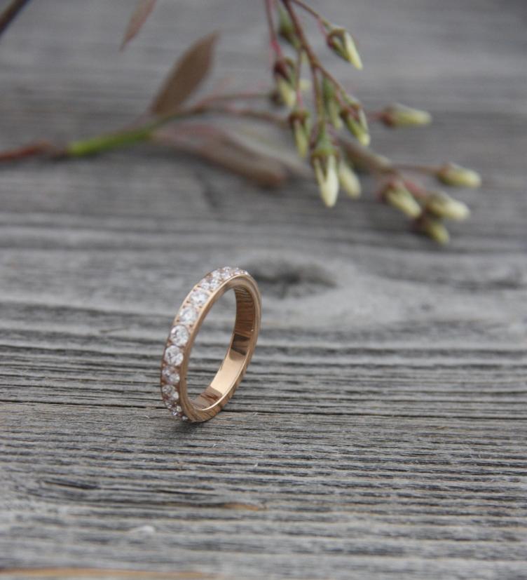 Qudo Vorsteckring Eternity Big Edelstahl rosé vergoldet - 2
