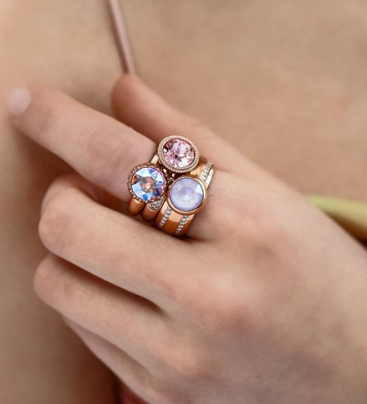Qudo Fingerringset Spirit aus Edelstahl in den Farben silber, gelb und rosé