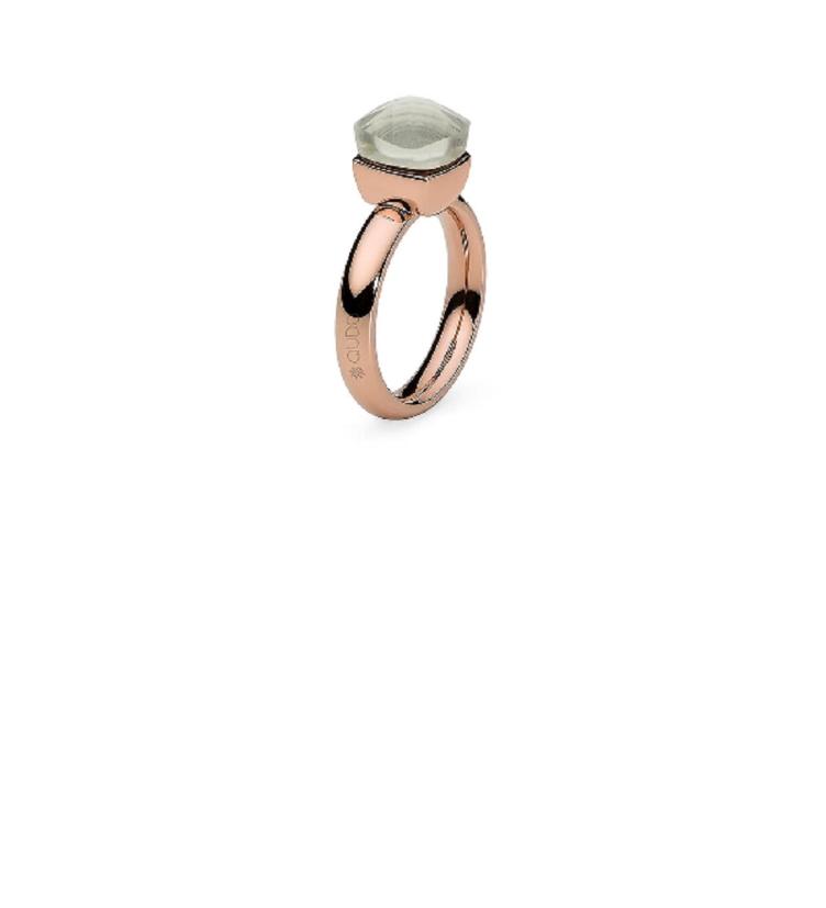 Qudo Firenze Ring edelstahl_gelb_rosé_white topaz - 0
