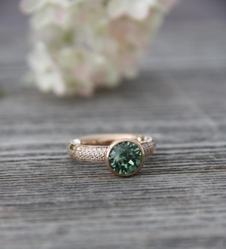 Qudo Fingerring Basisring small Deluxe mit Aufsatz Bottone 10mm erinite