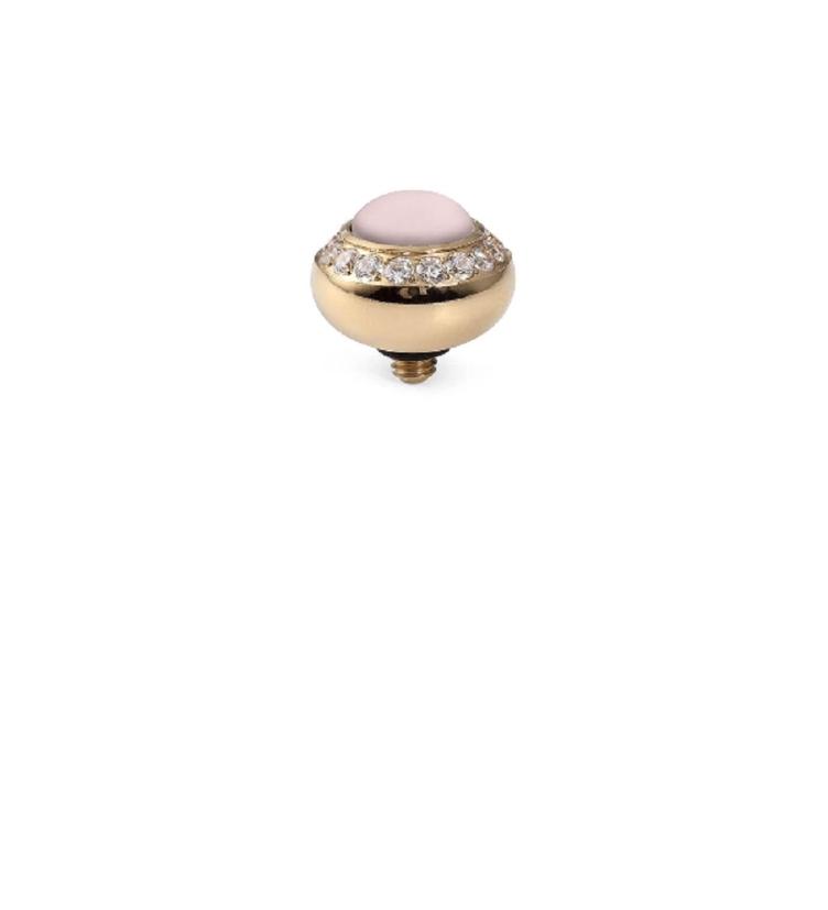 Qudo Tondo 10mm, edelstahl, gelb und rosé_ pastel rose pearl - 0